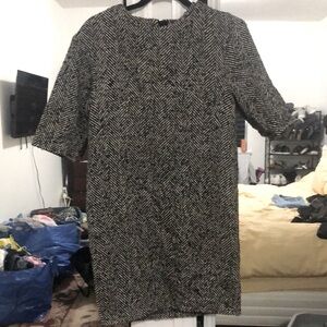 ASOS oversized wool shift dress w/ exposed zipper